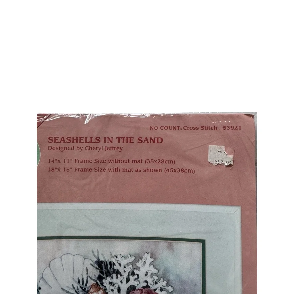 Vtg Dimensions From The Heart Seashells In The Sand No Count‎ Cross Stitch 53921